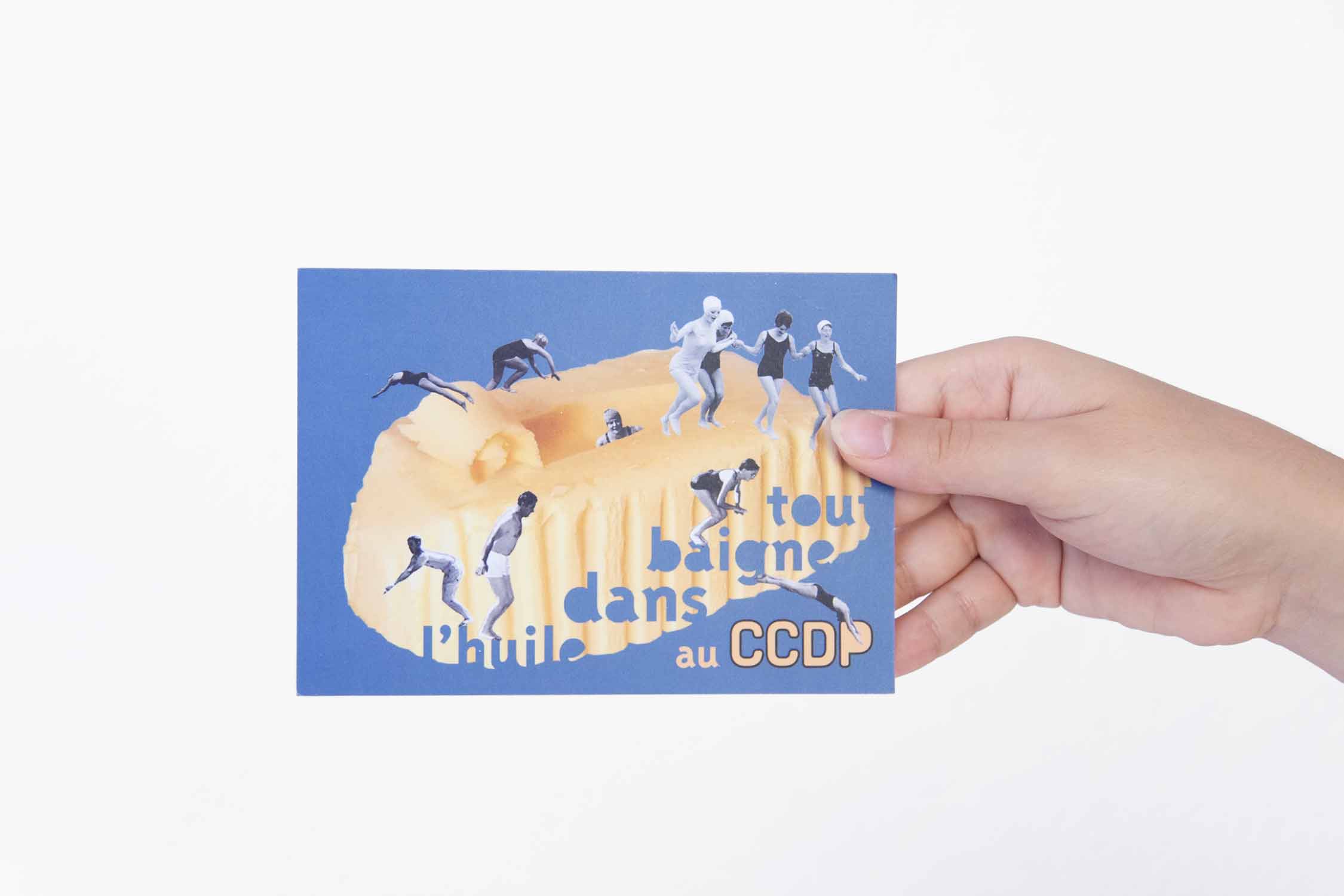 cartes de correspondance - centre culturel du district de Porrentruy - ccdp - idiotismes culinaires - Tout baigne dans l'huile - graphisme arnaud chappuis