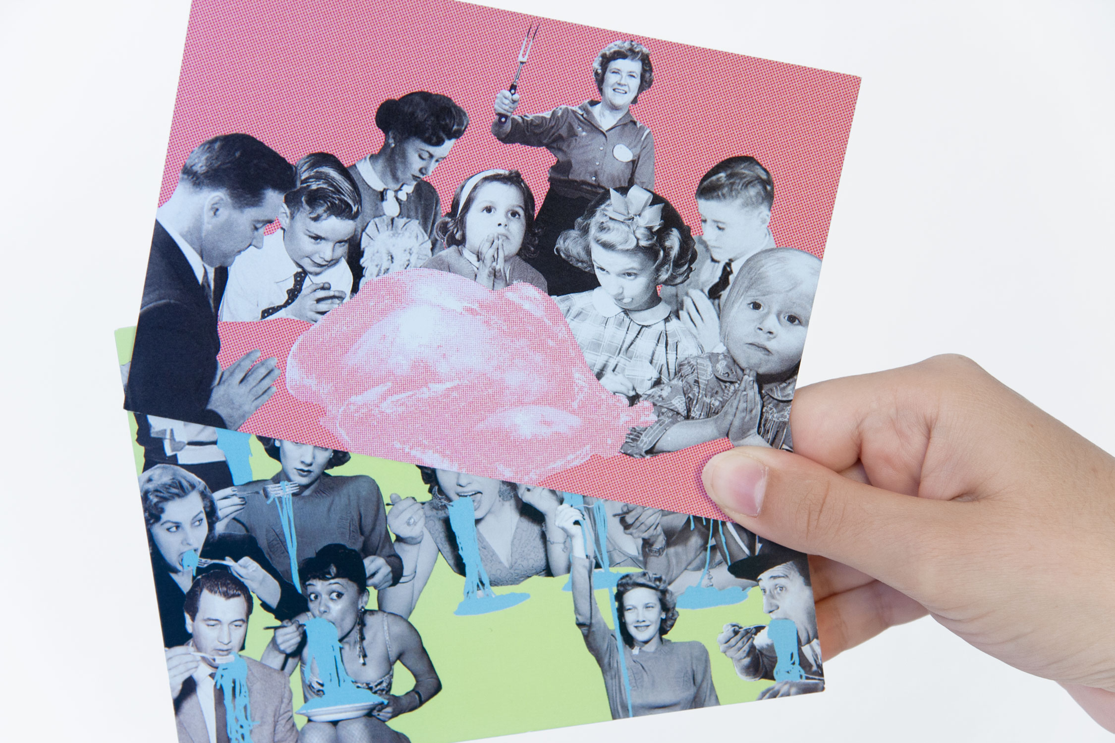 cartes de voeux - centre culturel du district de Porrentruy - ccdp - personnalités de la culture américaine années 60-70 - graphisme arnaud chappuis