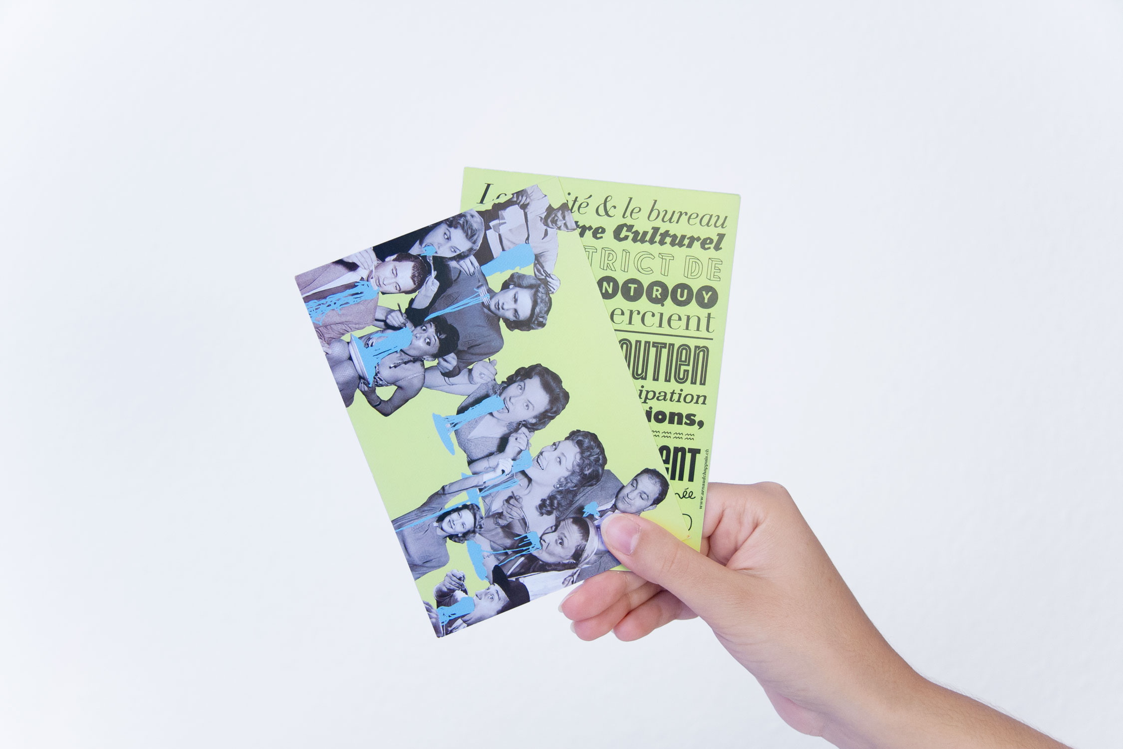 cartes de voeux - centre culturel du district de Porrentruy - ccdp - personnalités de la culture américaines années 60-70 - graphisme arnaud chappuis