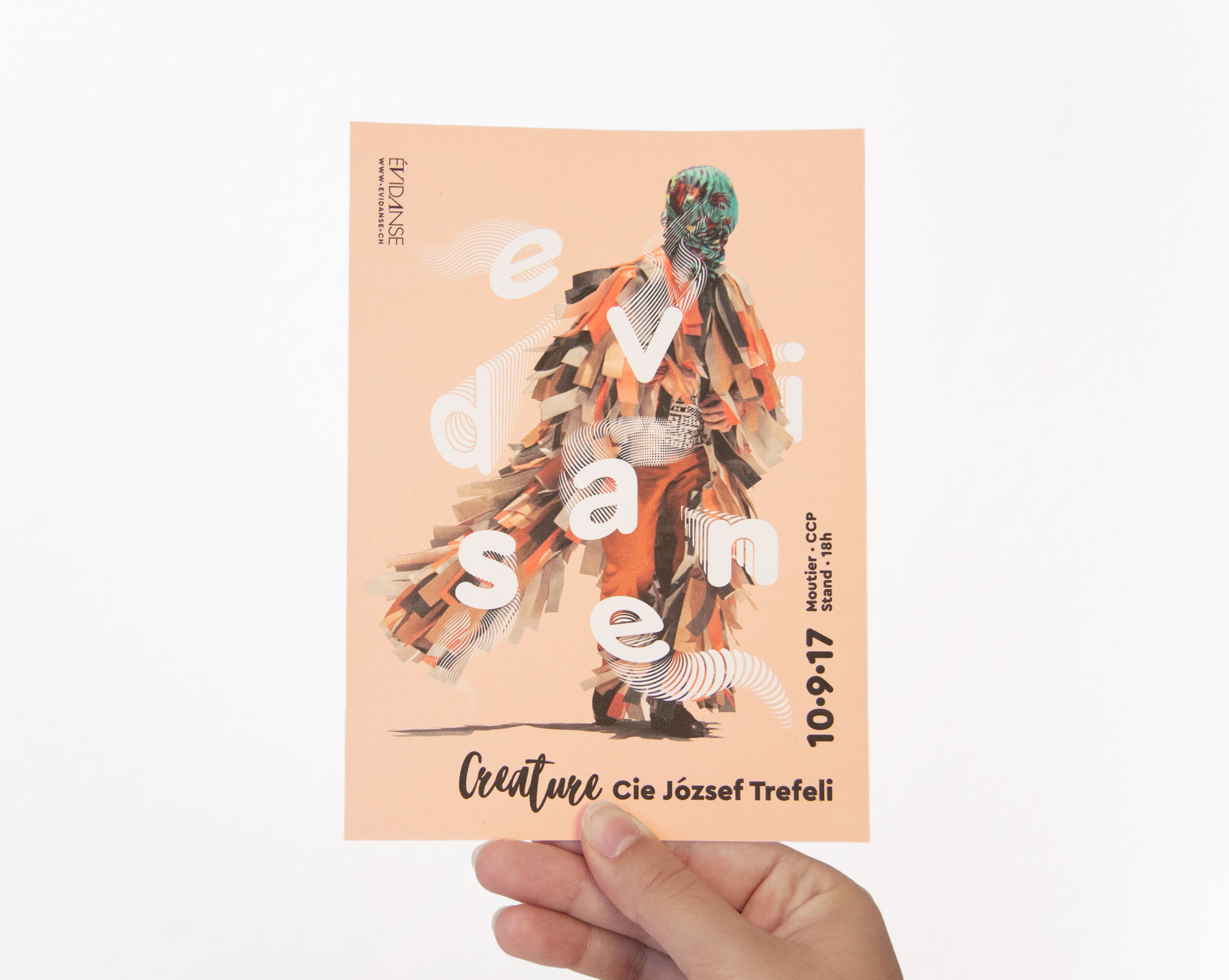 evidanse 2017-2018 flyer créature cie jozsef trefeli - crédit photo gregory bataron - impression roossa.ch - graphisme arnaud chappuis