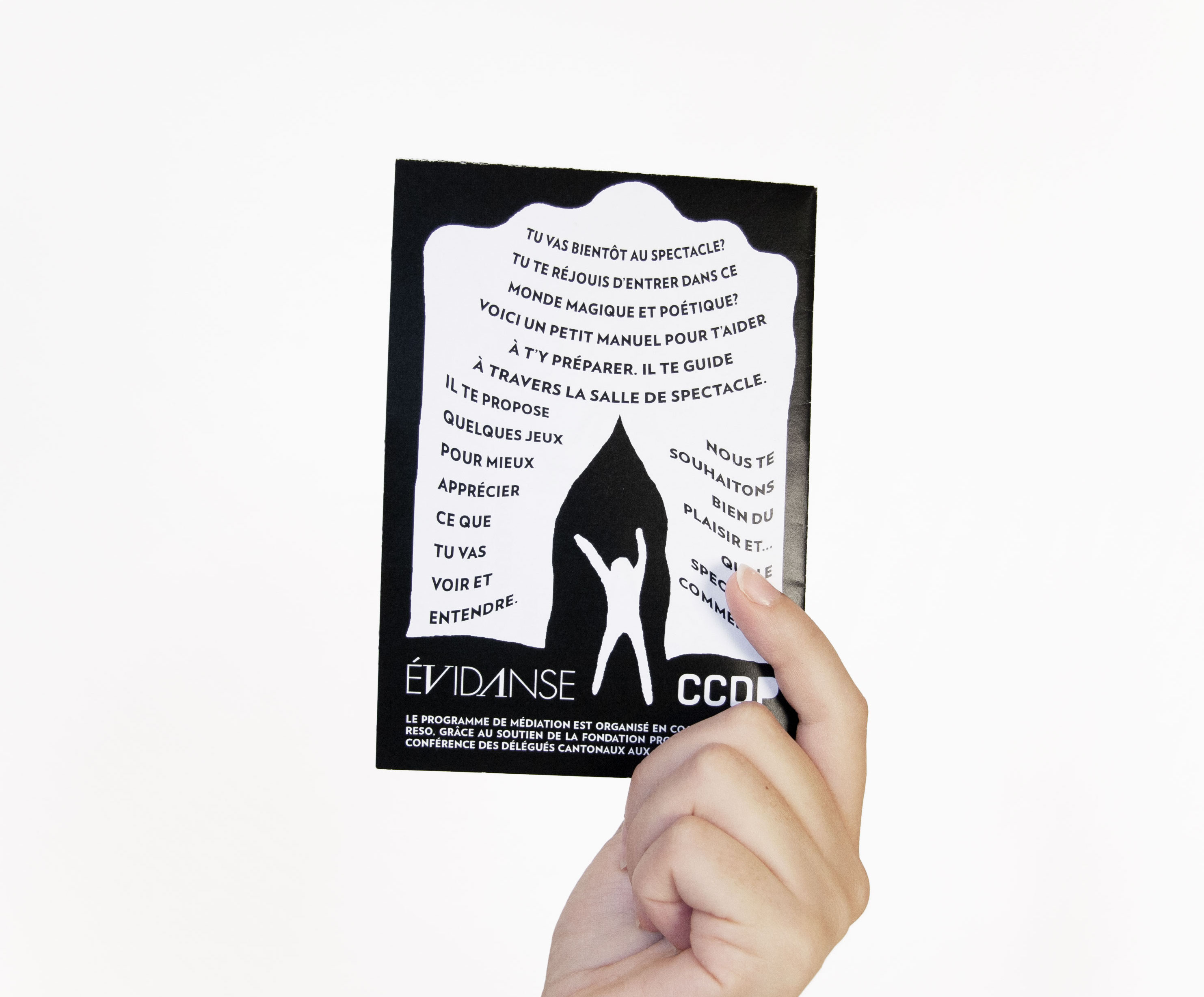 petit manuel du spectacle - outil pédagogique pour sensibiliser le jeune public aux arts de la scène - édition évidanse ccdp - créé avec Dominique Martinoli - graphisme arnaud chappuis
