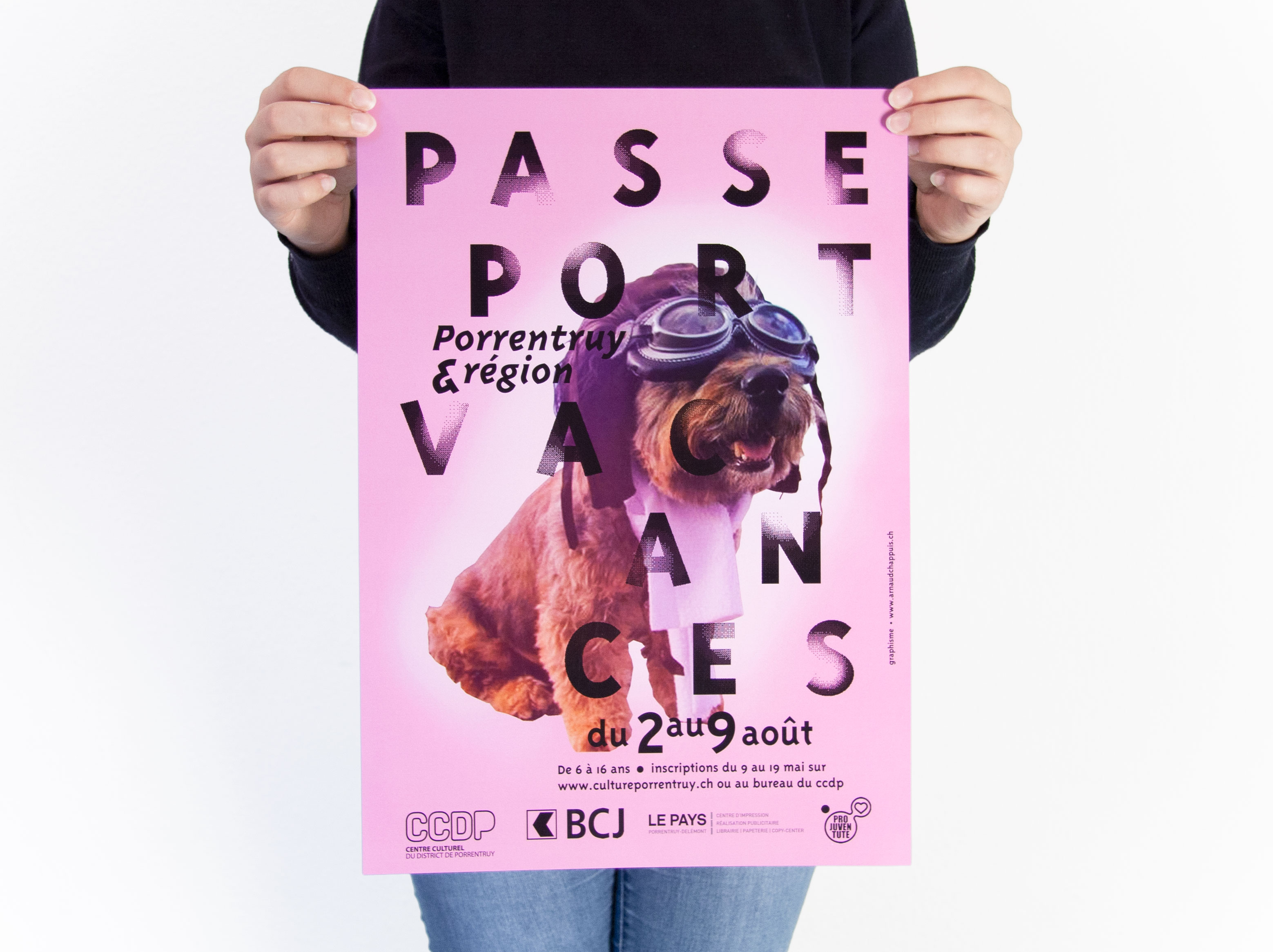 passeport-vacances Porrentruy - 2016 - 2017 - chiens aviateurs - centre culturel du district de Porrentruy - ccdp - graphisme arnaud chappuis